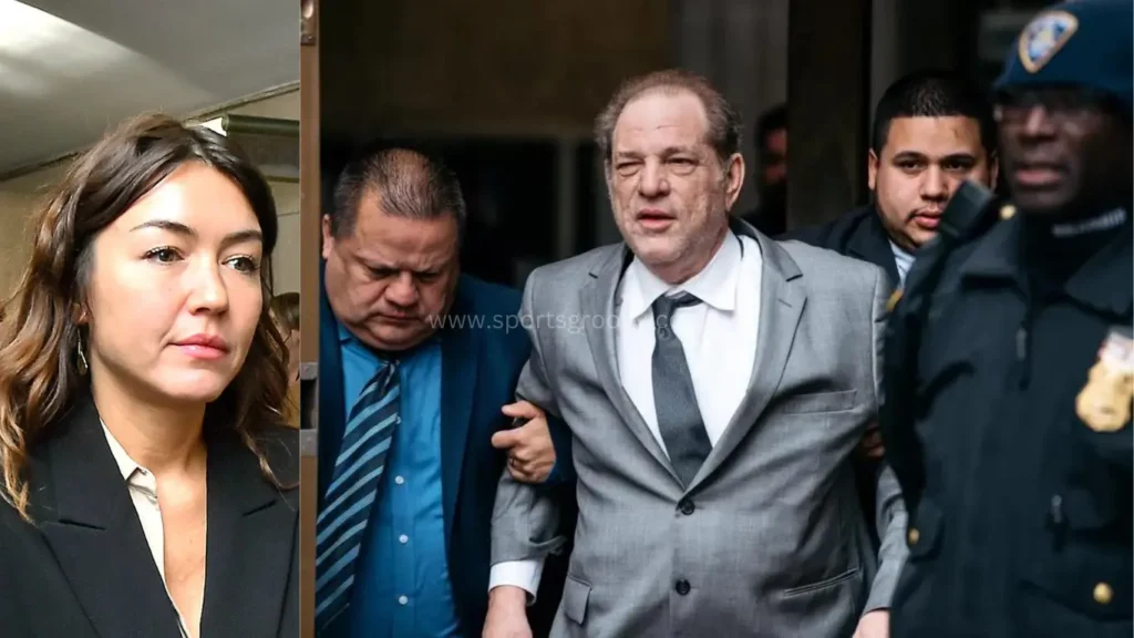 Harvey Weinstein appearing in court in 2022. On the other hand, Woman who witness against Weinstein.