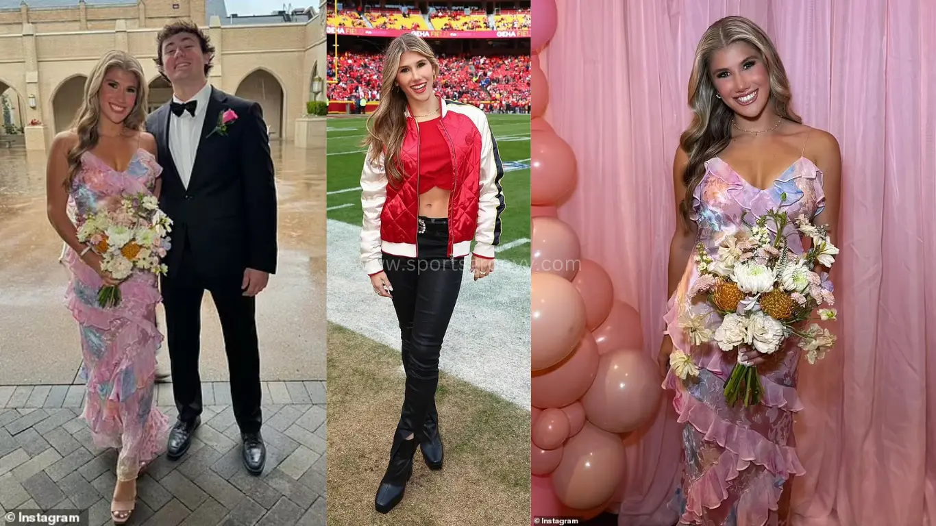 NFL heiress Ava Hunt put on a very-stunning display as she attended her final high school dance over the weekend in a $765 Love Shack Fancy maxi dress.