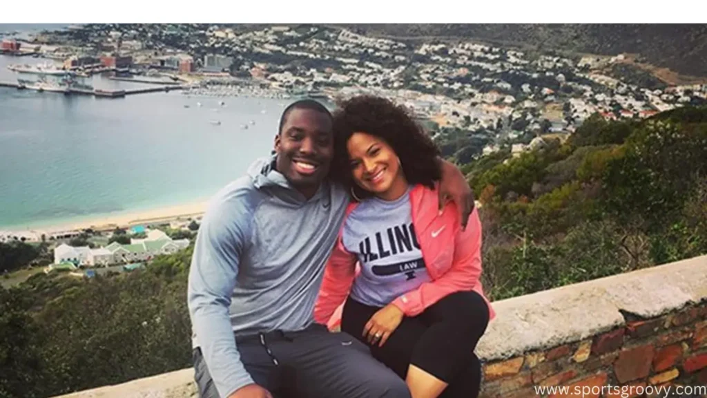 Former NFL Player Vontae Davis and his wife enjoying at a beach.