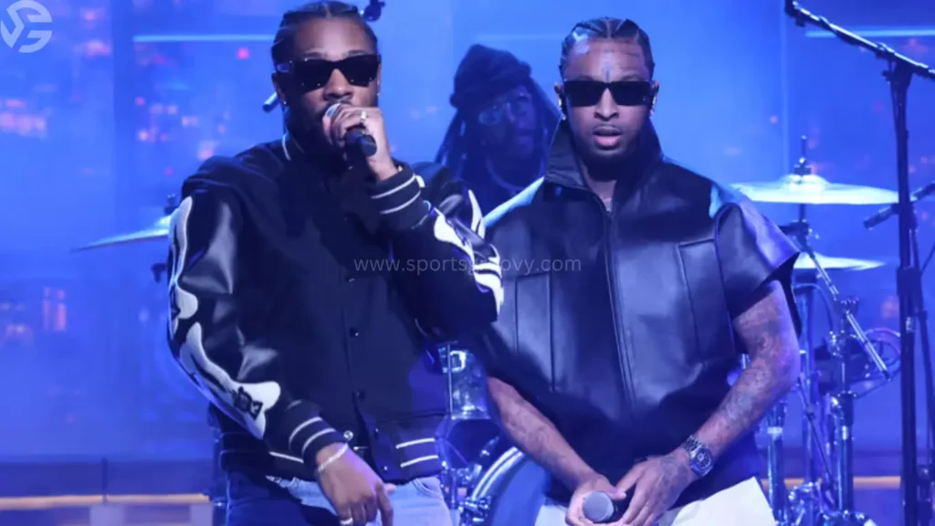 Future and Metro Boomin perform during Future & Friends "One Big Party Tour" at State Farm Arena on January 14, 2023 in Atlanta, Georgia.