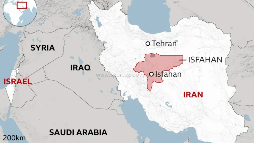 This map shows the distance between Israel and Iran. Also the region showed on this map.