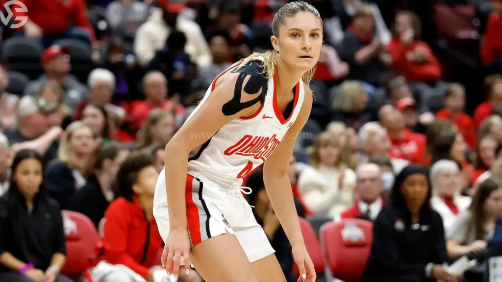 Ohio State guard Jacy Sheldon (4) plays against North Carolina in the first half of a second-round women's college basketball game in the NCAA Tournament.