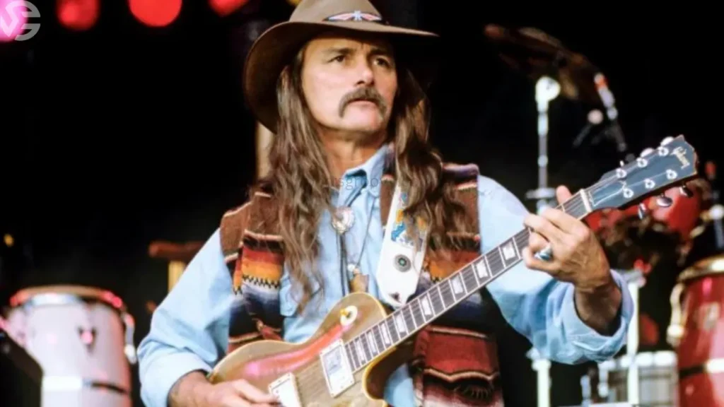 Dicky Betts playing his favorite guitar in a charity concert in 2014.