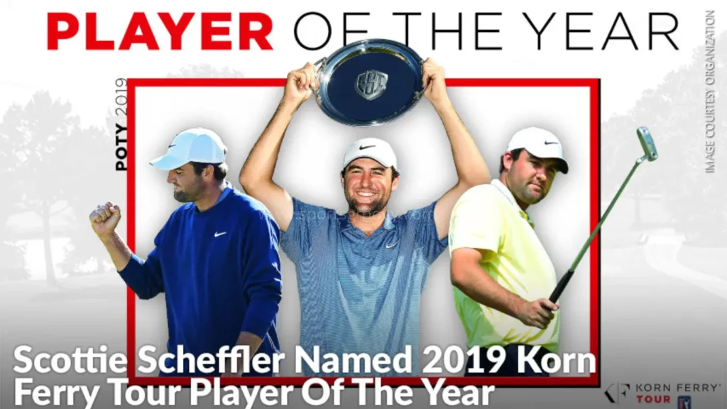 Scottie Scheffler was named 2019 Korn Ferry Tour Player of the Year in a vote of his peers, it was announced at the PGA TOUR’s Houston Open.