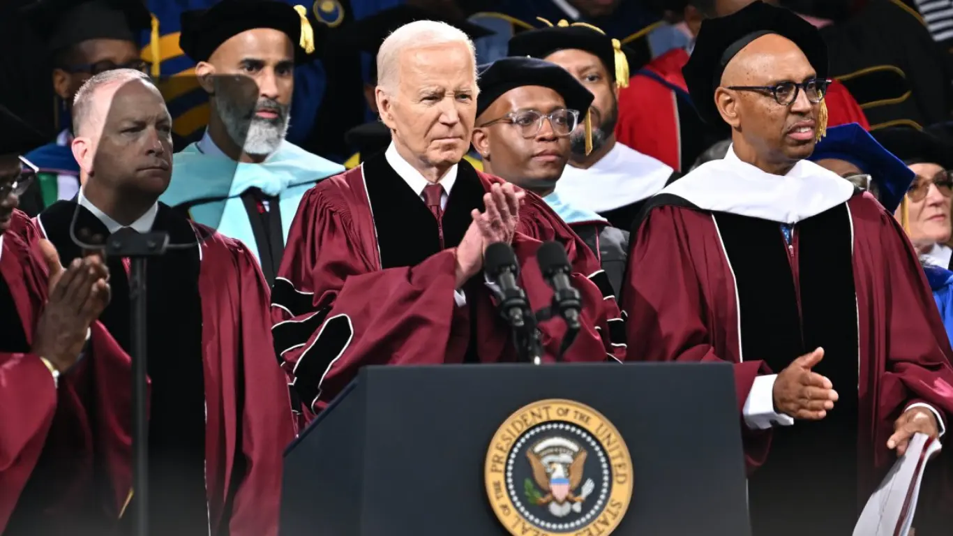 Biden at stage in Morehouse College.