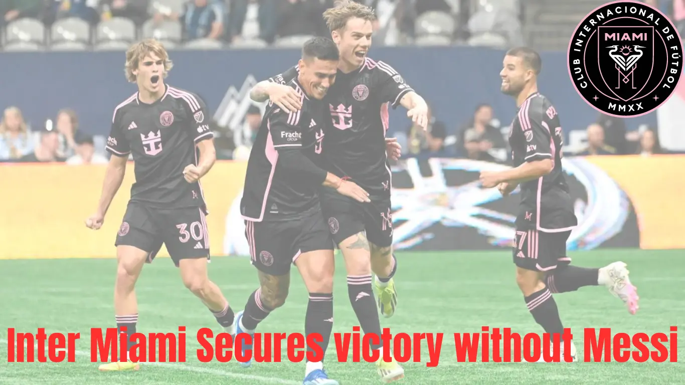 Inter Miami's Robert Taylor and his teammates jubilantly celebrate their triumph over Vancouver after a hard-fought match.