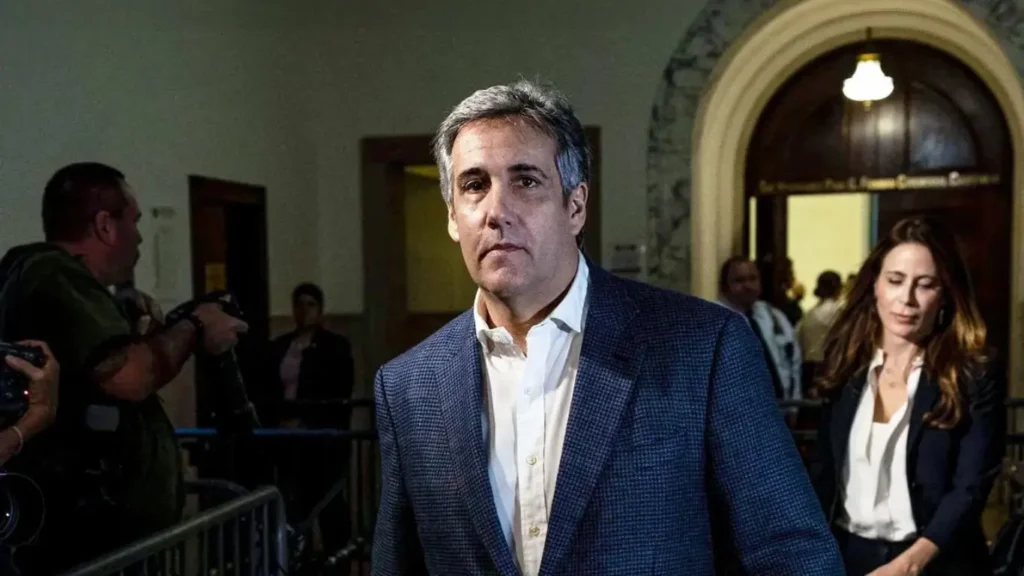 Michael Cohen pictured on May 16, 2024 in New York City. Cohen was called to testify in the former president's hush money trial.