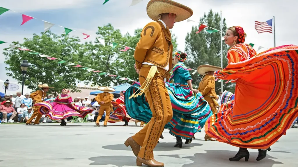 Dancers perform in a Cinco De Mayo celebrations. Las Cruces, New Mexico, USA 2008. 