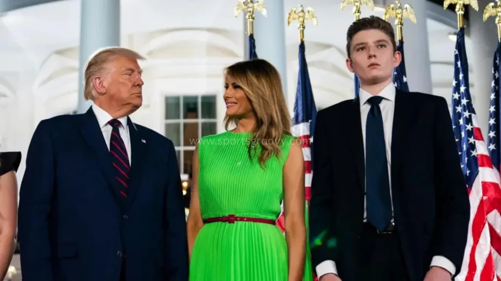 Barron Trump pictured with his mother and father has largely lived out of the public eye until now.