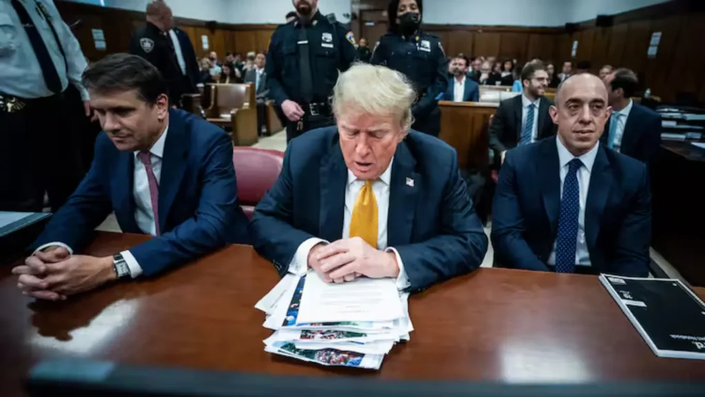 Trump during Hush money trial in New York court.