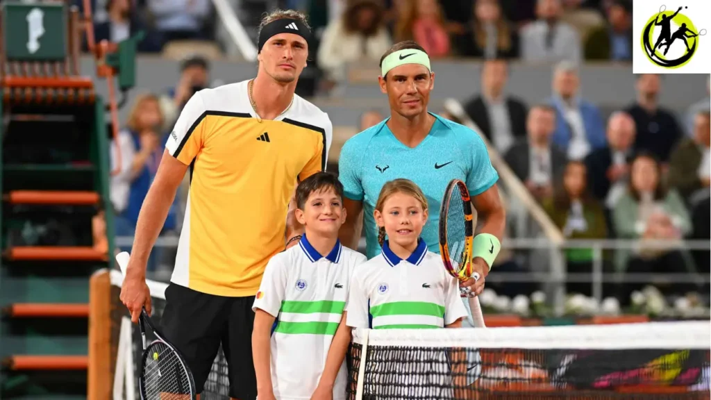 Rafael Nadal and Alexander Zverev before starting match.