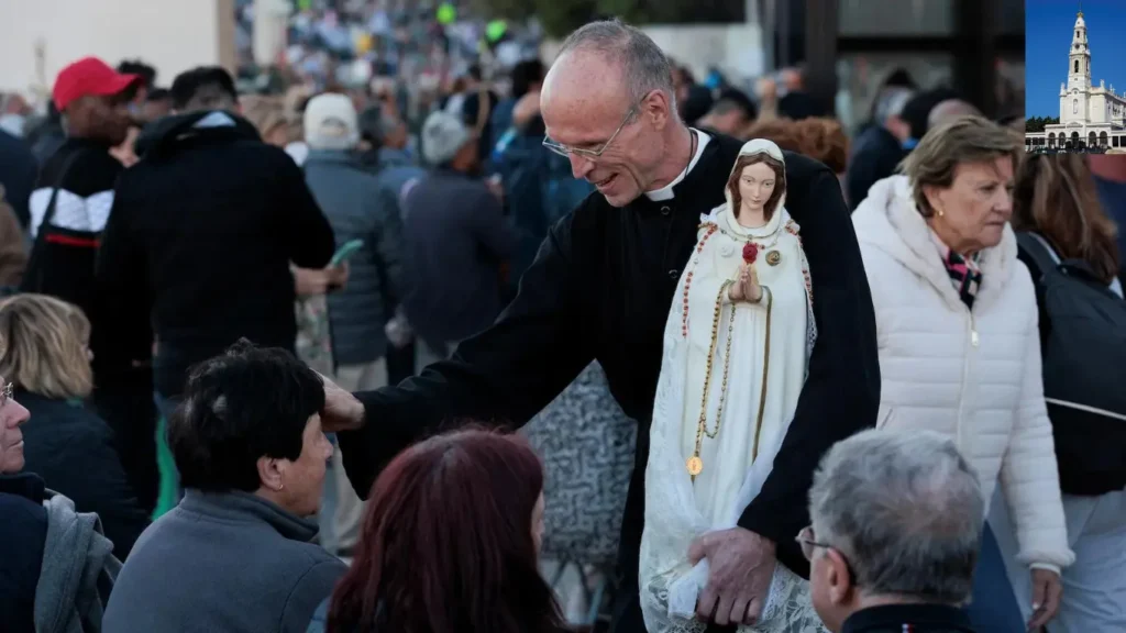 Pilgrims attend the event marking the anniversary of the reported appearance of the Virgin Mary to three shepherd children, at the Catholic shrine of Fatima, Portugal, May 12, 2024.