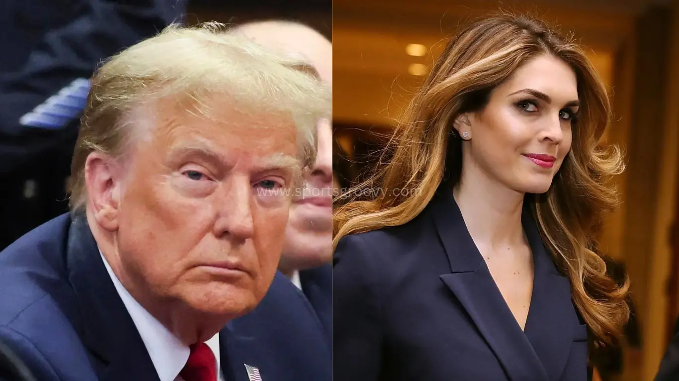 In the Right side, Donald Trump. On the other side, Hope Hicks.