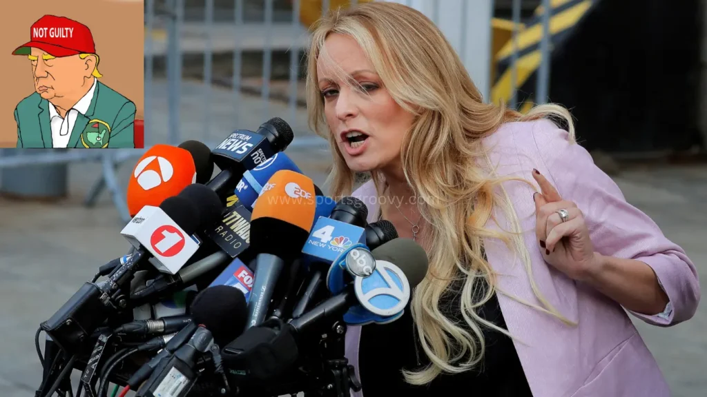 Stormy Daniel answering to the media. 