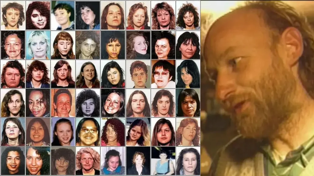 Robert Pickton in Right side, Al women killed by Robert Pickton in left side.