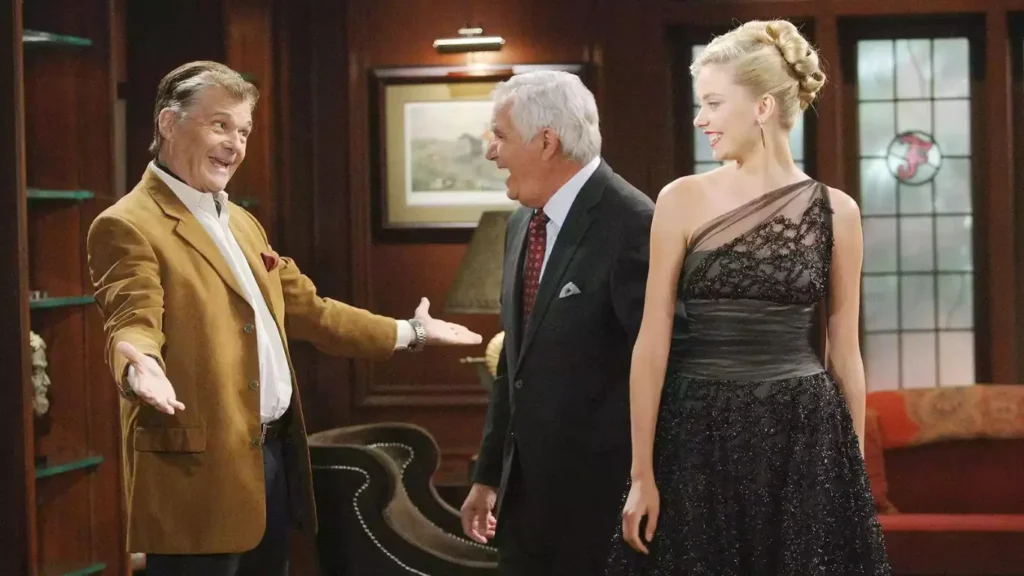 In this scene from 'The Bold and the Beautiful,' actors Fred Willard and John McCook captivate viewers with their on-screen chemistry.