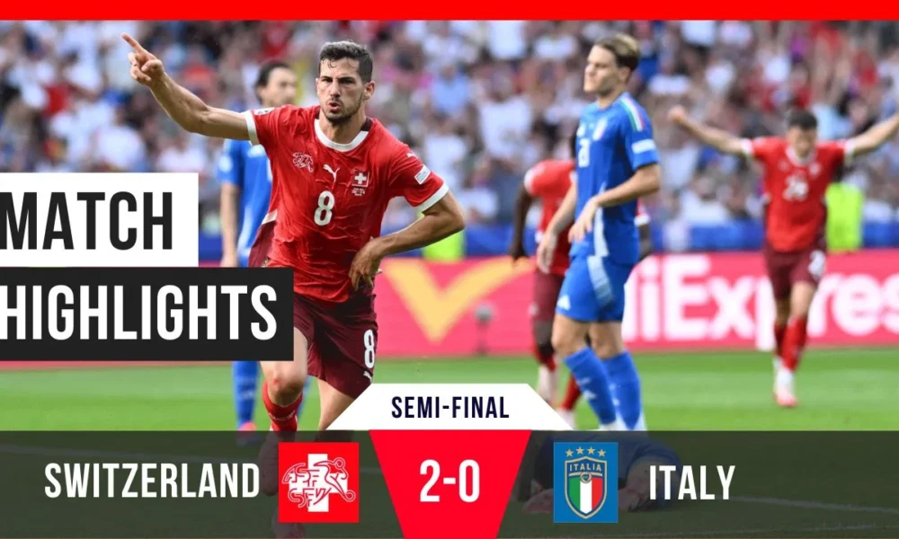 Switzerland vs Italy 2024 Round of 16 Fantastic lightning goal by Vargas for 2-0