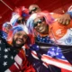 Indian Fans hold USA flag during T20 World Cup.