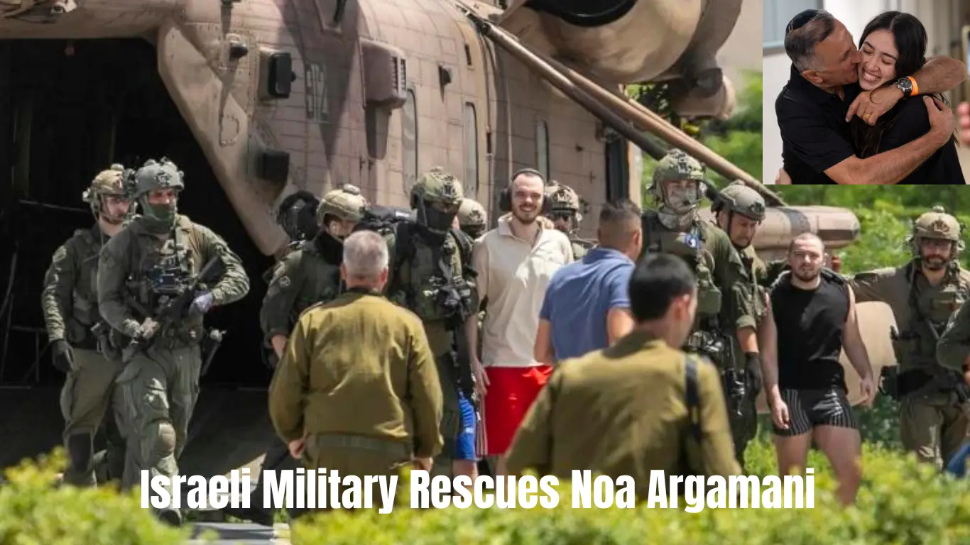 Hostages come out from the Helicopter after rescued.