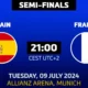 semi-final match between Spain and France.