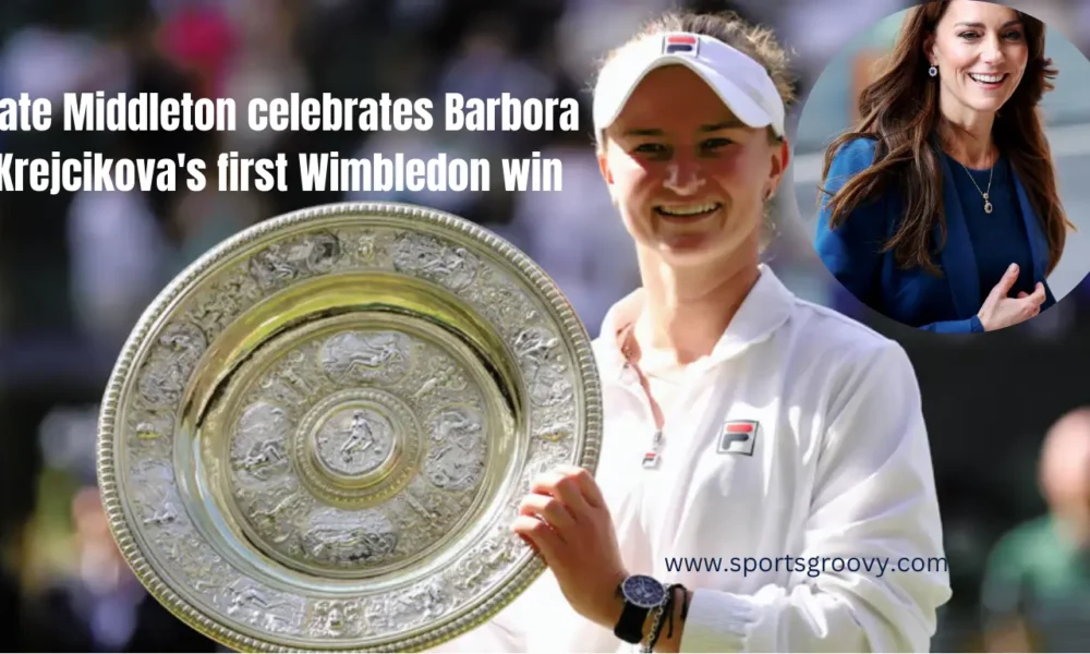 Kate Middleton celebrates Barbora Krejcikova's first Wimbledon win