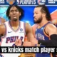 76ers vs knicks match player stats